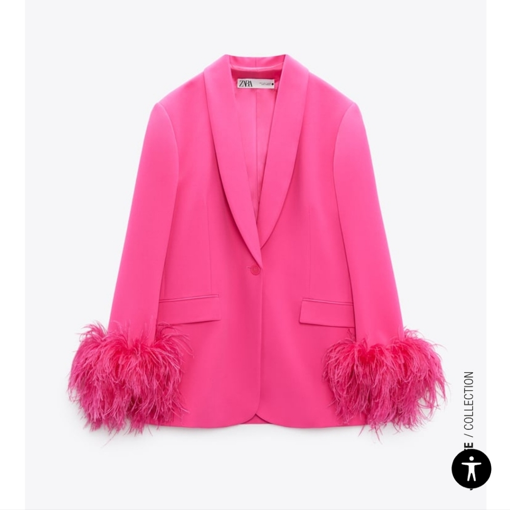 NTW Zara Straight Cut Feather Blazer